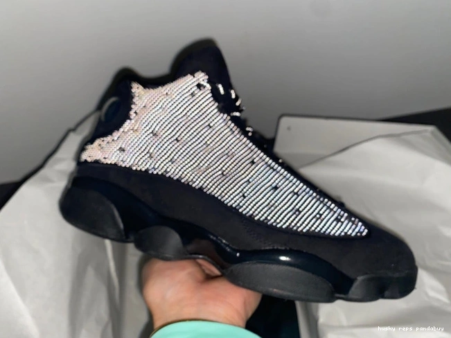Rep Husky Air Black Retro Jordan Cat 13 414571-011 0820
